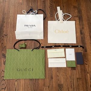 Gucci Prada Celine paper shopping bags